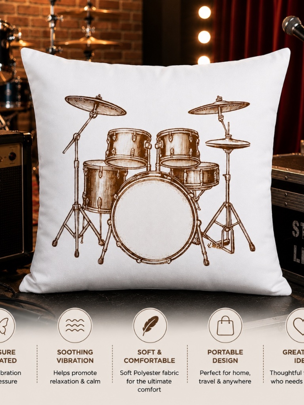 Drumset Pressure Activated Massage Pillow